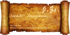 Jankó Zsuzsanna névjegykártya